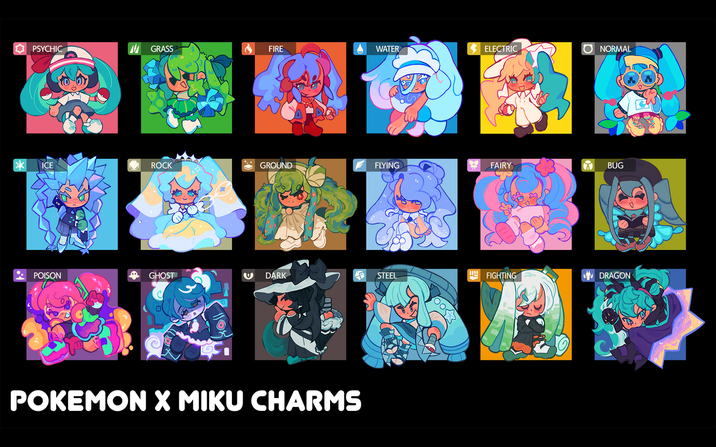 [PREORDER] Pokemiku Acrylic Charms
